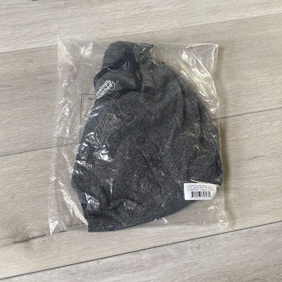 Unsimply Stitched Lounge Henley Pajama Longsleeve Shirt Grey with Black Piping M - Picture 3 of 5